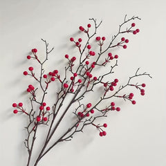 3pcs Red Berry Spray Picks for Home Decor