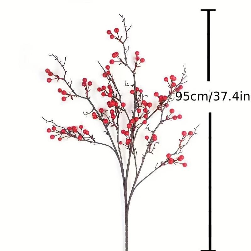 3pcs Red Berry Spray Picks for Home Decor