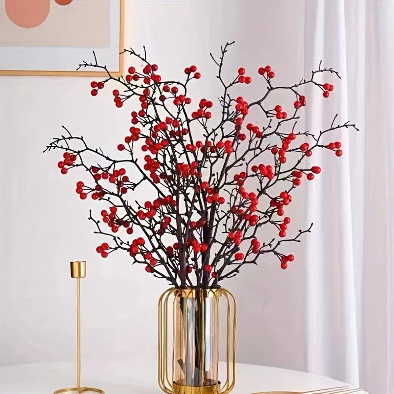 3pcs Red Berry Spray Picks for Home Decor