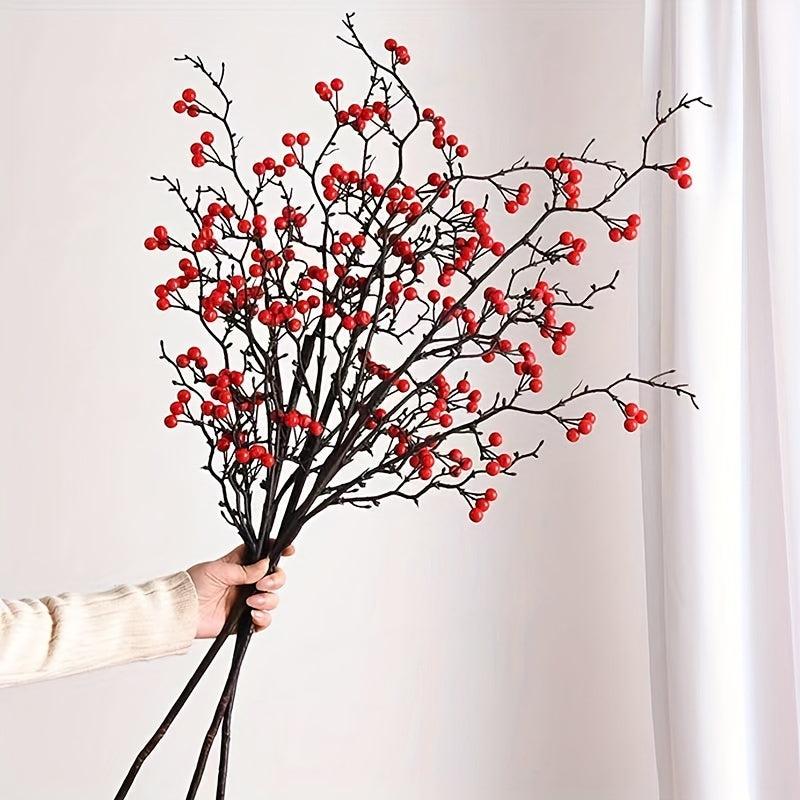 3pcs Red Berry Spray Picks for Home Decor