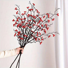 3pcs Red Berry Spray Picks for Home Decor