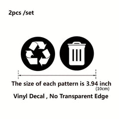 Recyclable Signs Trash Sorting Stickers Green Sign Home Restaurant Deco
