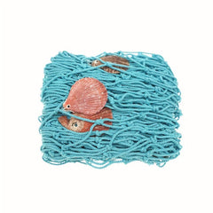 Nautical Fishing Net Wall Decor with Seashells - Home Office Party Decor