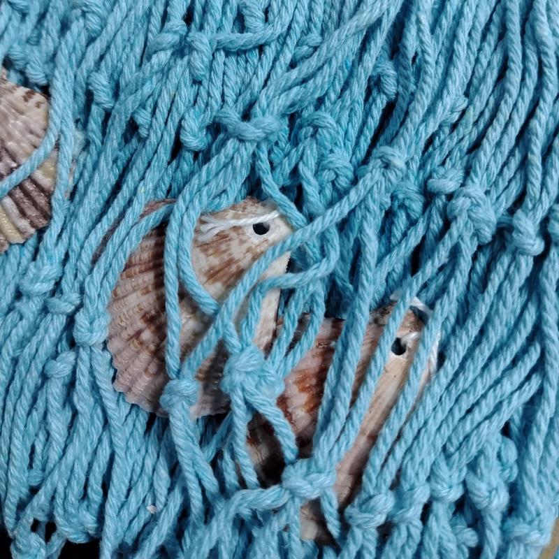 Nautical Fishing Net Wall Decor with Seashells - Home Office Party Decor