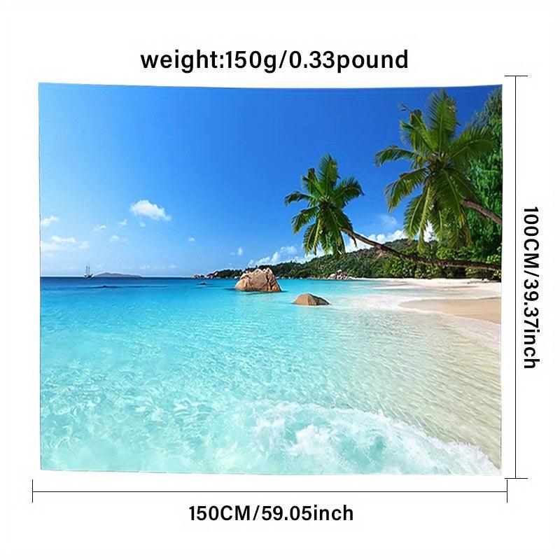 Seaside Landscape Tapestry Beach Palm Tree Wall Hanging
