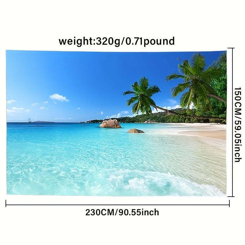 Seaside Landscape Tapestry Beach Palm Tree Wall Hanging