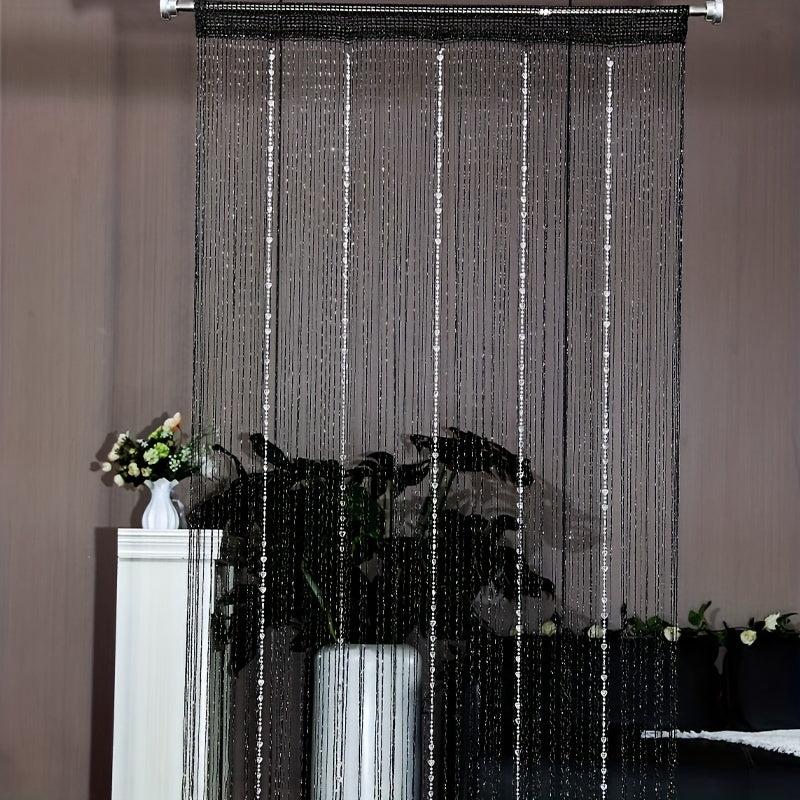 Wedding Bead Curtain Silver Wire Love Tassel Door Decoration