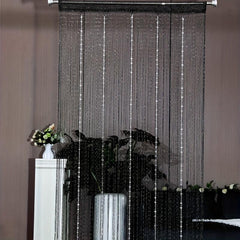 Wedding Bead Curtain Silver Wire Love Tassel Door Decoration