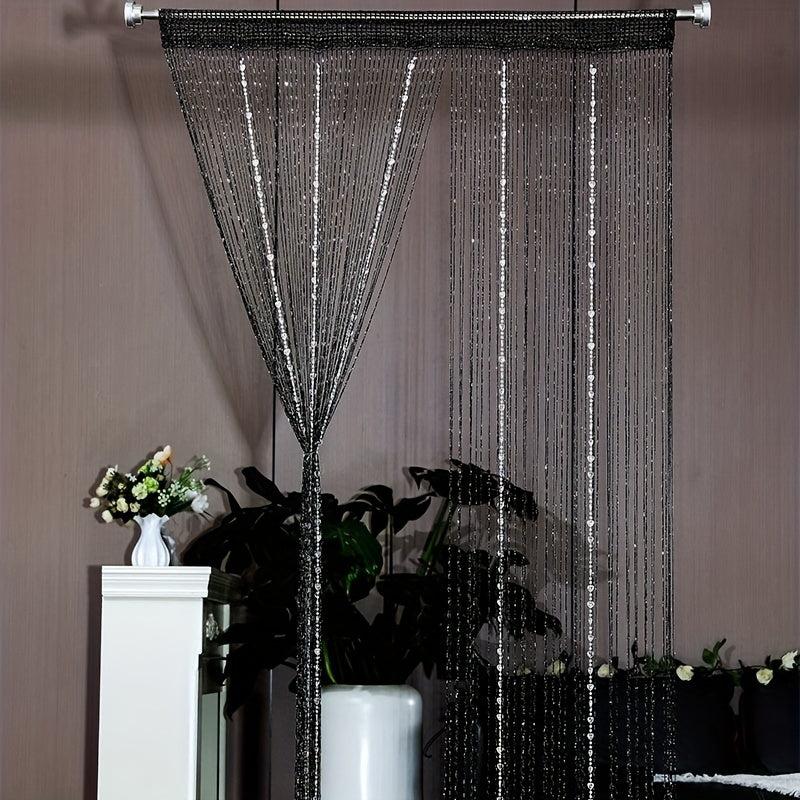 Wedding Bead Curtain Silver Wire Love Tassel Door Decoration
