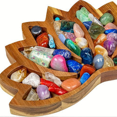 Lotus Crystal Tray for Stones Display - Crystal Holder for Healing Stones
