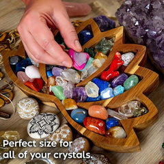 Lotus Crystal Tray for Stones Display - Crystal Holder for Healing Stones