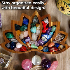 Lotus Crystal Tray for Stones Display - Crystal Holder for Healing Stones
