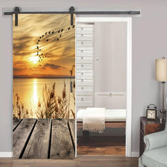 Waterproof 3D Vision Door Sticker Self Adhesive Full Door Wrap Mural