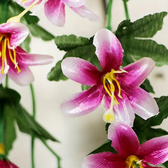 Artificial Lily Flower Wall Decor Fake Flowers Rattan Flower Bar Hanging Orchid