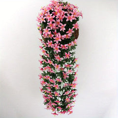 Artificial Lily Flower Wall Decor Fake Flowers Rattan Flower Bar Hanging Orchid