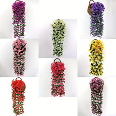 Artificial Lily Flower Wall Decor Fake Flowers Rattan Flower Bar Hanging Orchid