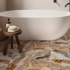 10pcs Golden Brown Marble Tile Wall Sticker Home Decoration