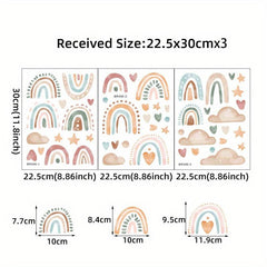 Rainbow Heart Clouds Vinyl Wall Stickers DIY Murals for Room Decor
