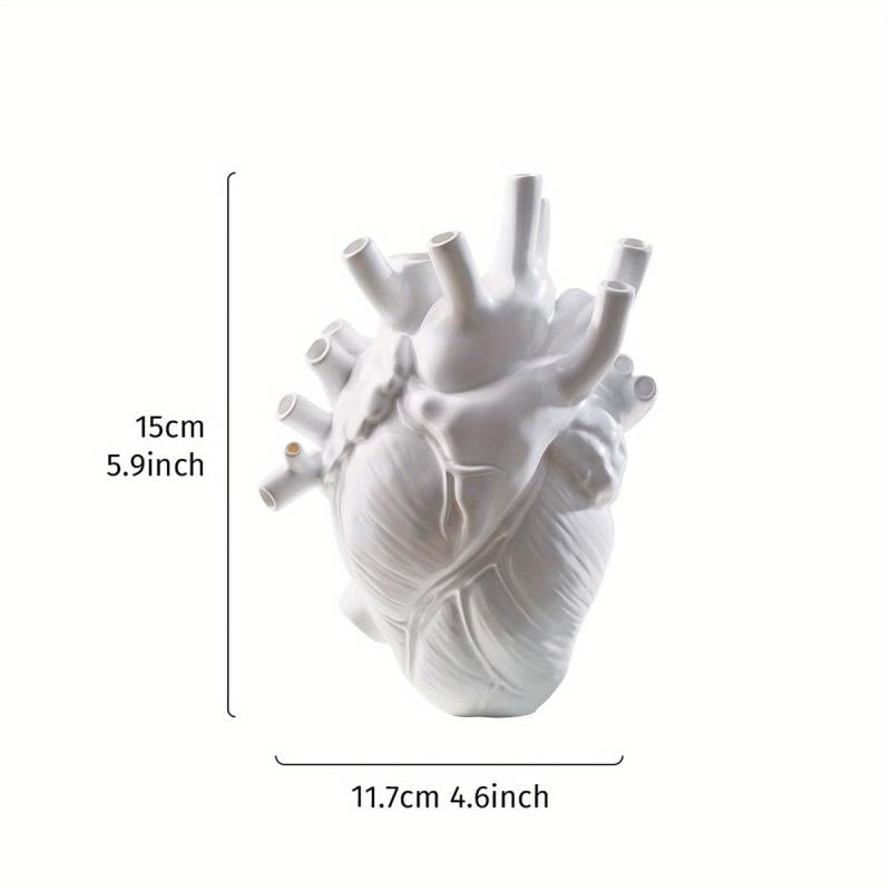 Resin Heart Flower Vase Home Decor Ornament