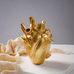 Resin Heart Flower Vase Home Decor Ornament