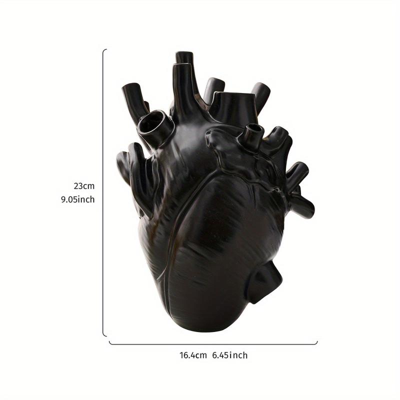 Resin Heart Flower Vase Home Decor Ornament
