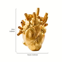 Resin Heart Flower Vase Home Decor Ornament