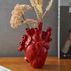 Resin Heart Flower Vase Home Decor Ornament