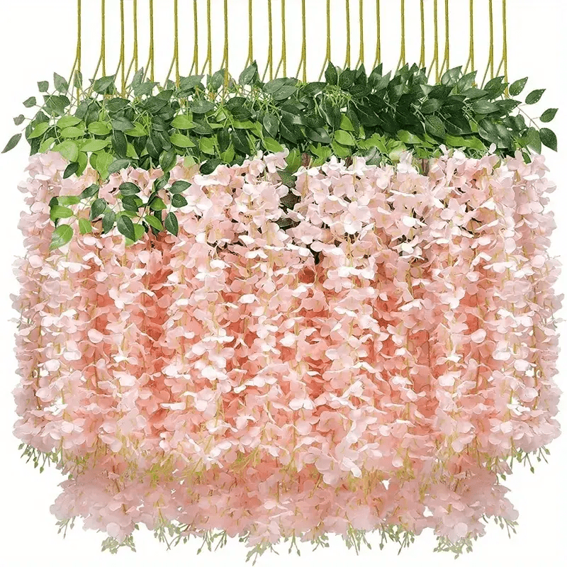 3pcs Wisteria Flower Vines Garland 109 Artificial Wisteria Hanging Flowers