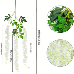 3pcs Wisteria Flower Vines Garland 109 Artificial Wisteria Hanging Flowers