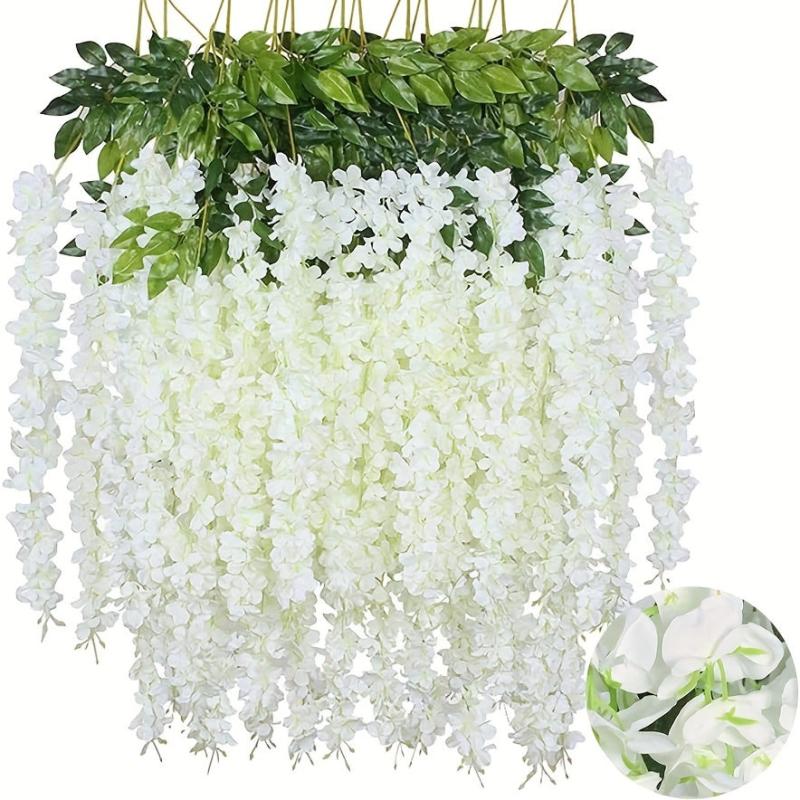 3pcs Wisteria Flower Vines Garland 109 Artificial Wisteria Hanging Flowers