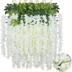 3pcs Wisteria Flower Vines Garland 109 Artificial Wisteria Hanging Flowers