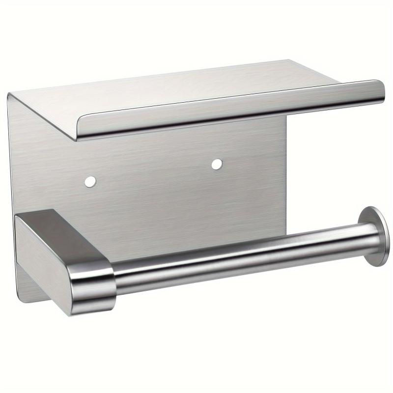 Toilet Roll Holder with Shelf Bathroom Phone Storage Rack