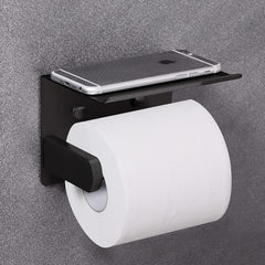 Toilet Roll Holder with Shelf Bathroom Phone Storage Rack