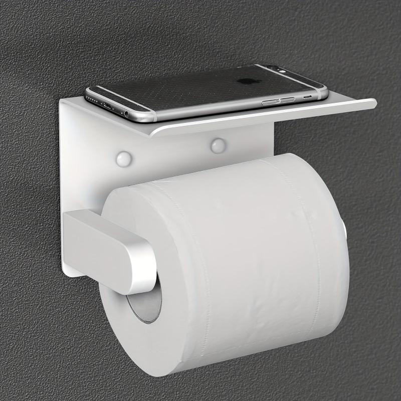 Toilet Roll Holder with Shelf Bathroom Phone Storage Rack