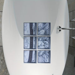 6pcs Winter Road Pattern Bathtub Appliques Waterproof Sticker