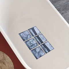 6pcs Winter Road Pattern Bathtub Appliques Waterproof Sticker