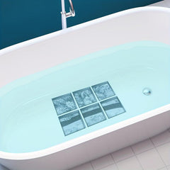 6pcs Winter Road Pattern Bathtub Appliques Waterproof Sticker