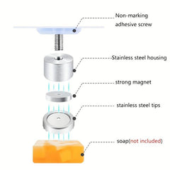 Stainless Steel Magnetic Soap Dish for Bathroom Organization