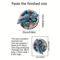 3D Dolphin Diving Toilet Sticker Cute Bathroom Decoration