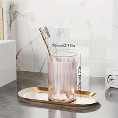 1pc Plastic Gargle Cup & Transparent Tumbler Bathroom Accessories