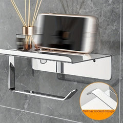 304 Stainless Steel Toilet Paper Holder with Storage Self Adhesive/Screw