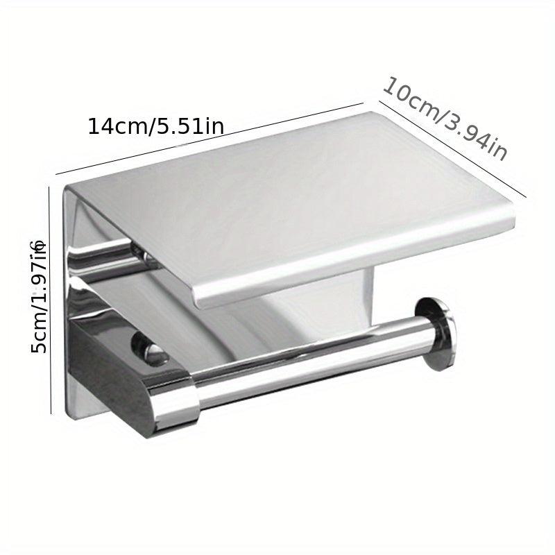 304 Stainless Steel Toilet Paper Holder with Storage Self Adhesive/Screw