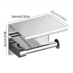 304 Stainless Steel Toilet Paper Holder with Storage Self Adhesive/Screw