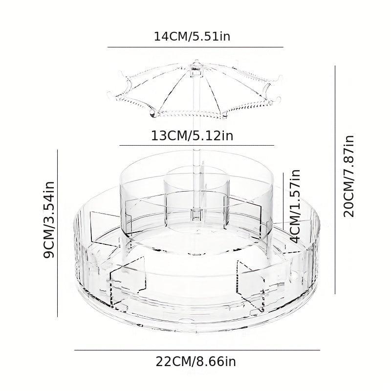 360 Rotating Cosmetic Storage Box Large Capacity Makeup Organizer