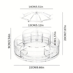 360 Rotating Cosmetic Storage Box Large Capacity Makeup Organizer