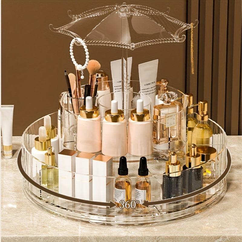 360 Rotating Cosmetic Storage Box Large Capacity Makeup Organizer
