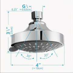 High Pressure Rain Fixed Showerhead 5 Setting