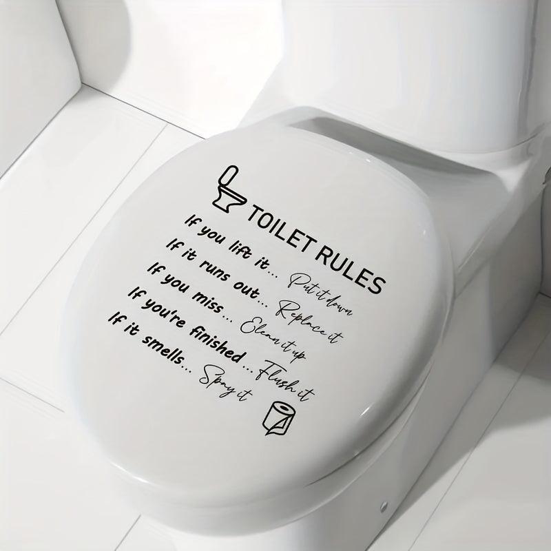 Funny Toilet Sticker Toilet Rules Self Adhesive Decals