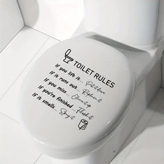 Funny Toilet Sticker Toilet Rules Self Adhesive Decals