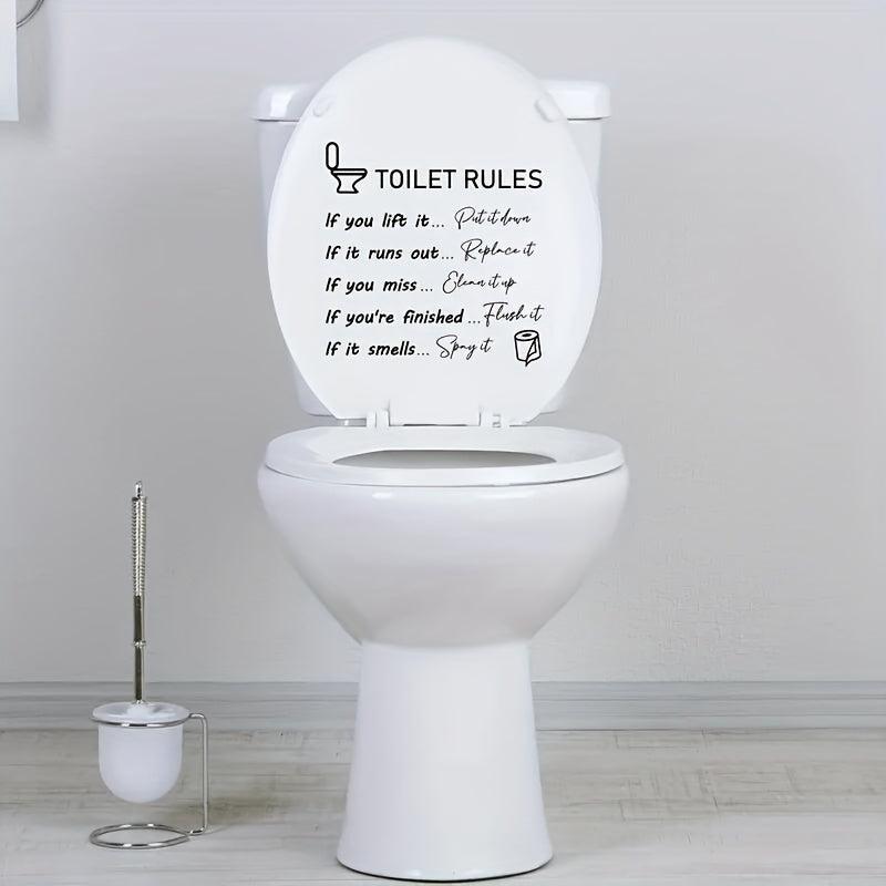 Funny Toilet Sticker Toilet Rules Self Adhesive Decals